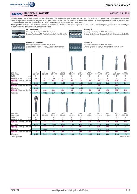 HAHN+KOLB Katalog 2008/09 Deutsch - Neuheiten - Goodtool