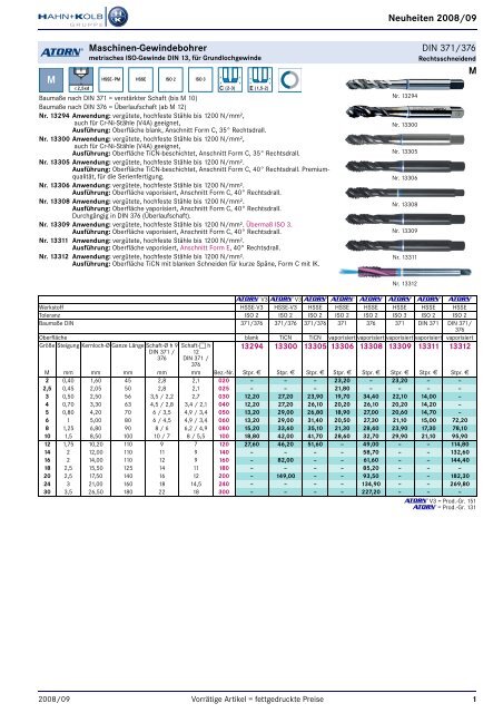 HAHN+KOLB Katalog 2008/09 Deutsch - Neuheiten - Goodtool