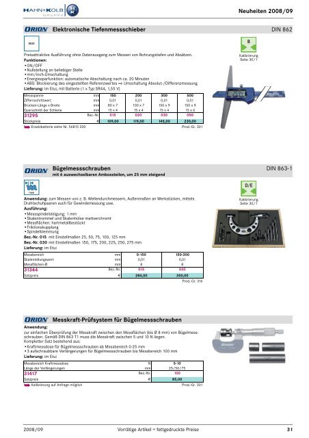 HAHN+KOLB Katalog 2008/09 Deutsch - Neuheiten - Goodtool