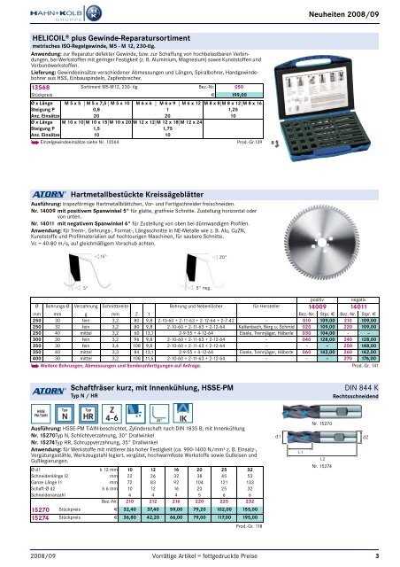 HAHN+KOLB Katalog 2008/09 Deutsch - Neuheiten - Goodtool