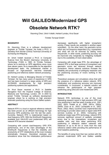 Will GALILEO/Modernized GPS Obsolete Network RTK? - intelligent ...