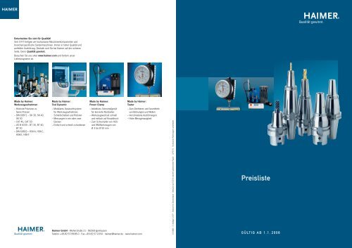 Preisliste - Haimer GmbH