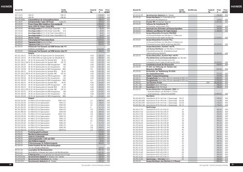 Preisliste - Haimer GmbH