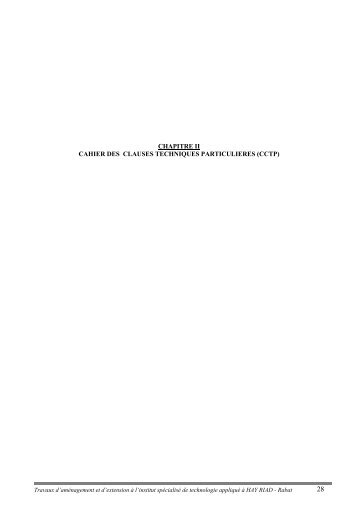 chapitre ii cahier des clauses techniques particulieres (cctp) - OFPPT