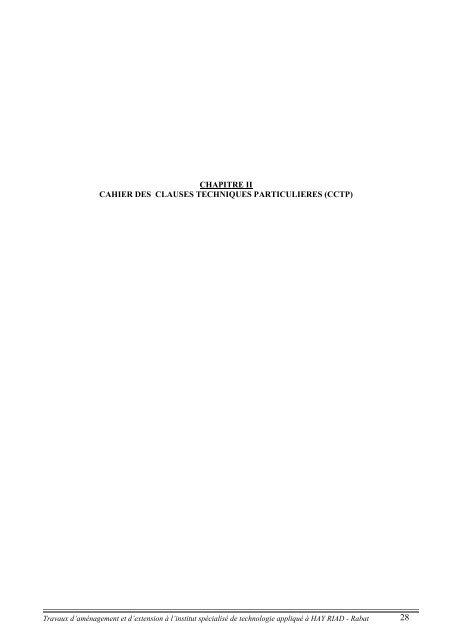 chapitre ii cahier des clauses techniques particulieres (cctp) - OFPPT