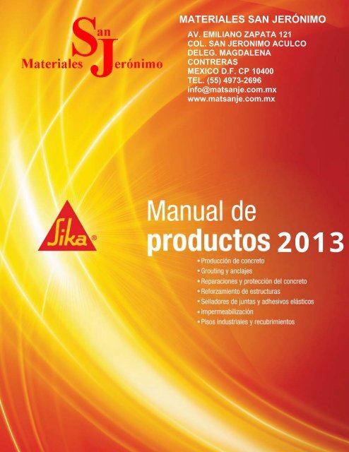 Manual de productos Sika 2013.pdf - Materiales San Jerónimo