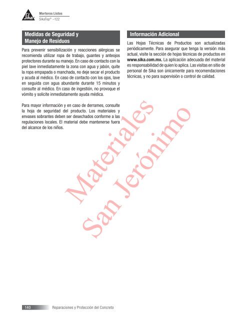 Manual de productos Sika 2013.pdf - Materiales San Jerónimo