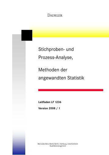 und Prozess-Analyse, Methoden der angewandten Statistik - Q-DAS