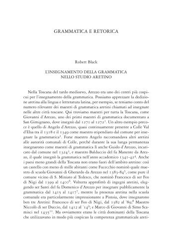 GRAMMATICA E RETORICA - Università degli Studi di Siena