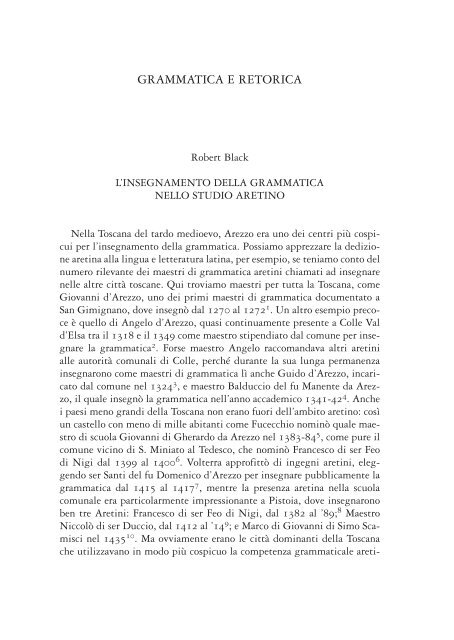 GRAMMATICA E RETORICA - Università degli Studi di Siena