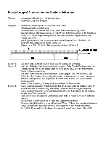Musterbeispiel 5: mitwirkende Breite Hohlkasten - Bemefix.ch