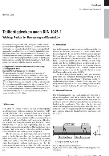 Teilfertigdecken nach DIN 1045-1 - FILIGRAN