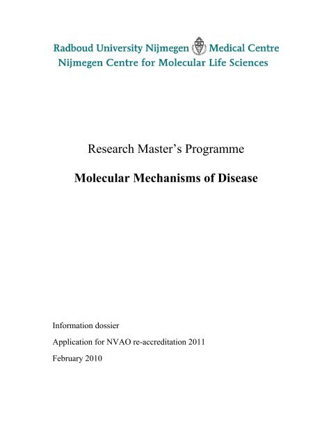 Research Master‟s Programme Molecular ... - UMC St Radboud