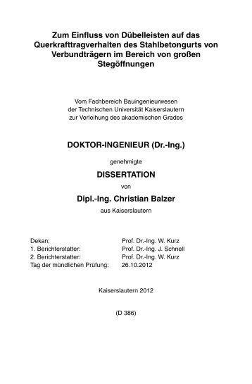 Diss_Balzer.pdf - KLUEDO - Universität Kaiserslautern