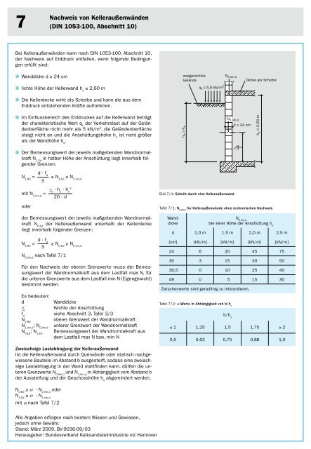 KALKSANDSTEIN. - Mauerwerksbau-Lehre