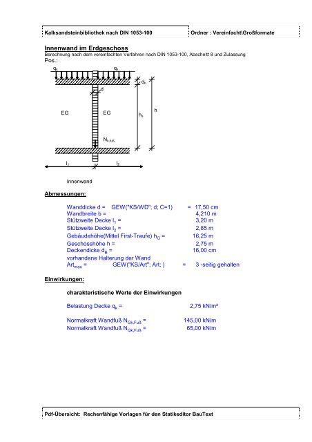 KALKSANDSTEIN. - Mauerwerksbau-Lehre