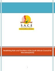 The Role of the South African Council for Educators (SACE)