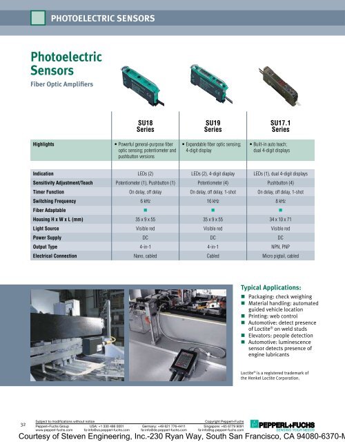 Pepperl+Fuchs Quick Select Product Guide - Steven Engineering