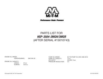 Hsp 3504 3mgh parts manual