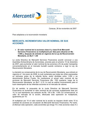 Oficina Nueva York: Banco Mercantil