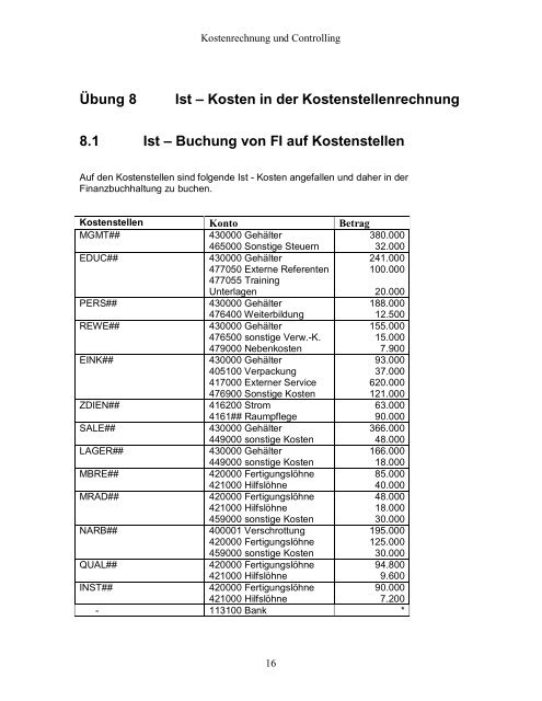 BWL 3 Fallstudie - Fachhochschule Worms