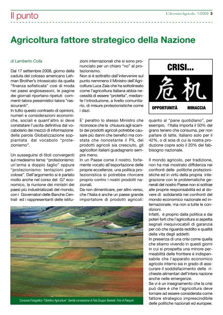 Agricoltura fattore strategico della Nazione - Consorzio Agrario di ...