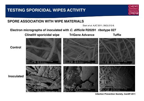 Efficacy of Sporicidal Wipes - Cardiff University