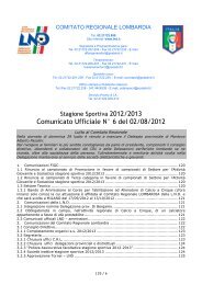 comunicato regionale Lombardia n. 06 del 2 agosto 2012 - Lariosport