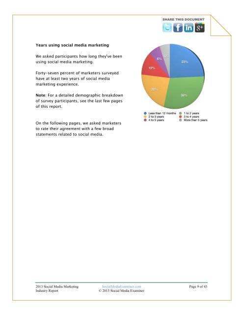 2013 SOCIAL MEDIA MARKETING INDUSTRY REPORT