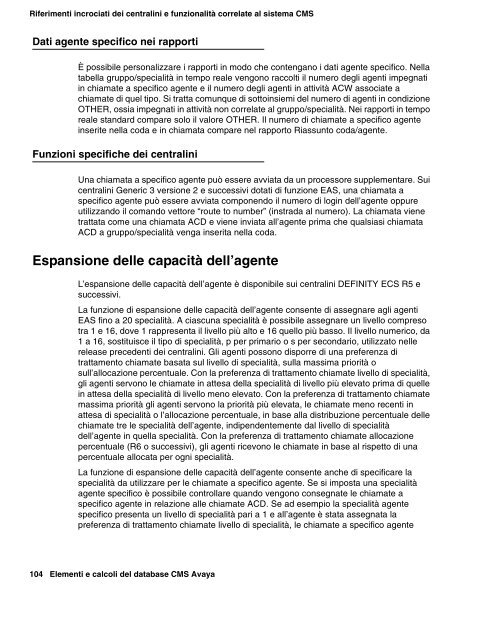 Elementi del database per agenti - Avaya Support