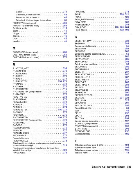 Elementi del database per agenti - Avaya Support