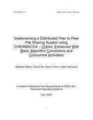 Implementing a Distributed Peer to Peer File Sharing System ... - Umbc