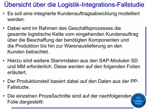 Fallstudie III: Logistik-Integration