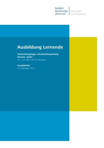 Ausbildung Lernende - Bankenberatungszentrum