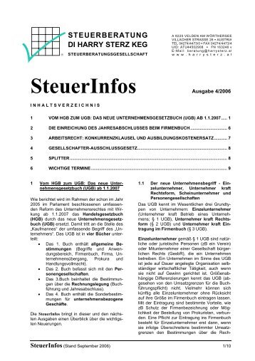 SteuerInfos - steuerberatung harry sterz