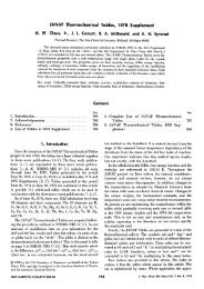 JANAF Thermochemical Tables, 1978 Supplement