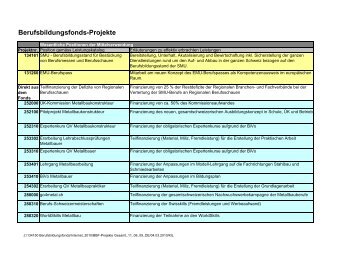 Liste der durch den BBF unterstützten Projekte 2009 - SMU