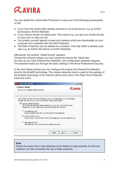 Avira Professional Security Howto