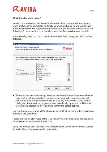 Avira Professional Security Howto