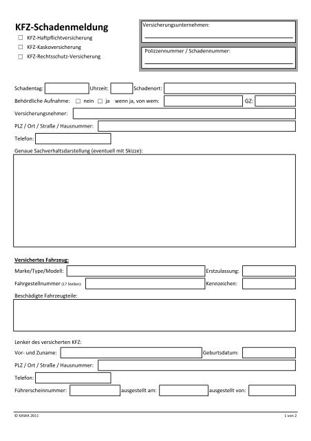 KFZ-‐Schadenmeldung