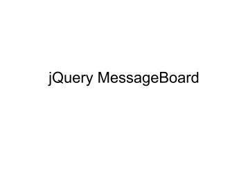 jQuery Message Board Part 1 - URL Next Door