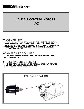 Idle Air Control Motors (IAC) (215 Series) - Walker Products