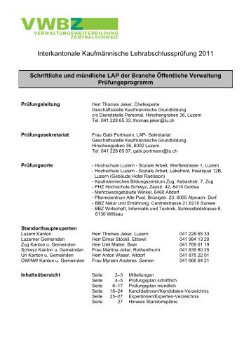 Interkantonale Kaufmännische Lehrabschlussprüfung 2011 - Vwbz.ch