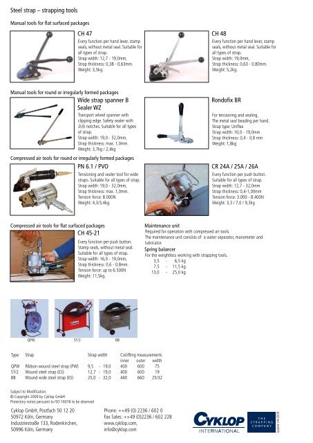 Download product info as PDF - Cyklop