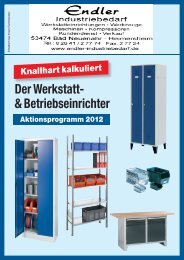 Betriebseinrichtung Aktion 2012 - Endler Industriebedarf