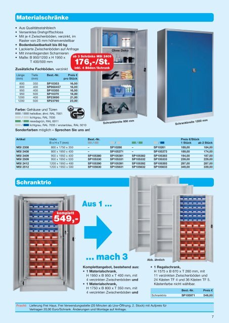 Betriebseinrichtung Aktion 2012 - Endler Industriebedarf