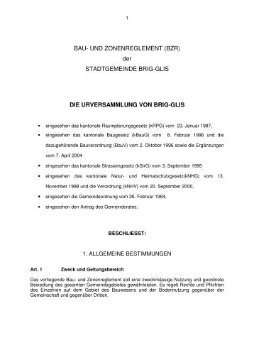 Bau -und Zonenreglement - Brig-Glis