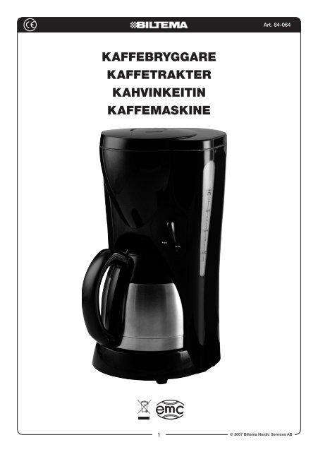 kaffebryggare kaffetrakter kahvinkeitin kaffemaskine - Biltema