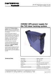 230VAC UPS power supply for the TVS door locking system - Dictator