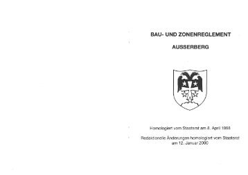 BAU- UND ZONENREGLEMENT AUSSERBERG